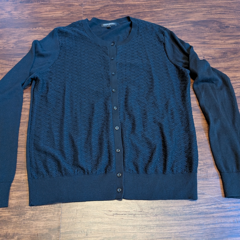Banana Republic Textured Black Cardigan